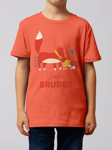 T-Shirt 'Fuchs Großer Bruder' watabout.kids en orange : devant