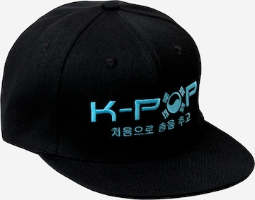 Casquette 'Blue snapback cap' K-pop en noir : devant