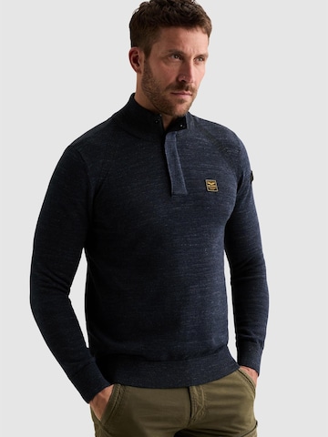 Pull-over 'Pullover with half-zip and raglan sleeves' PME Legend en bleu