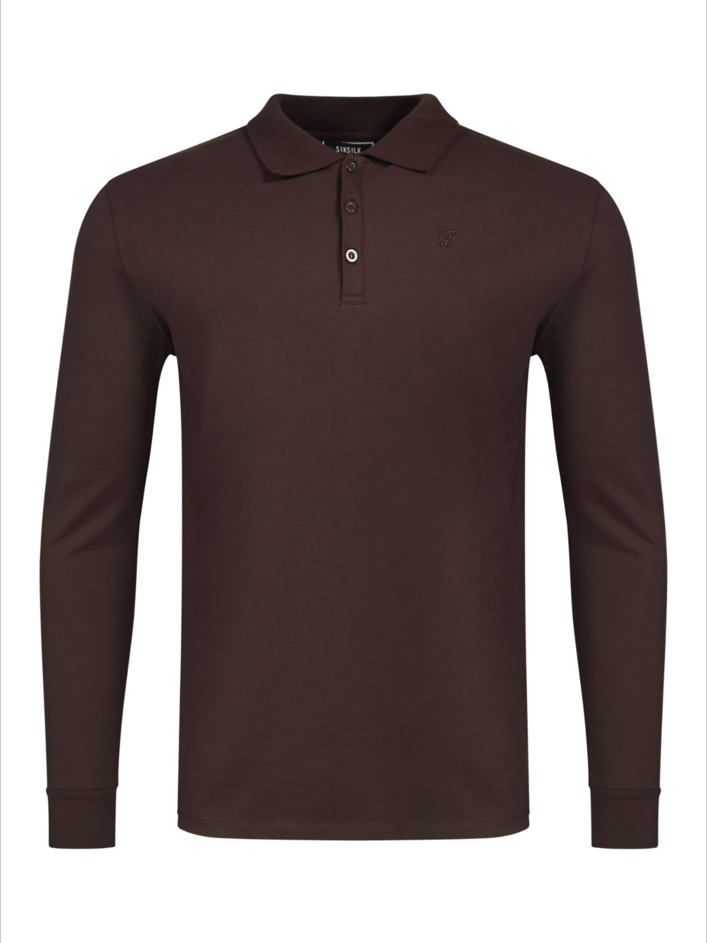 T-Shirt SikSilk en marron : devant