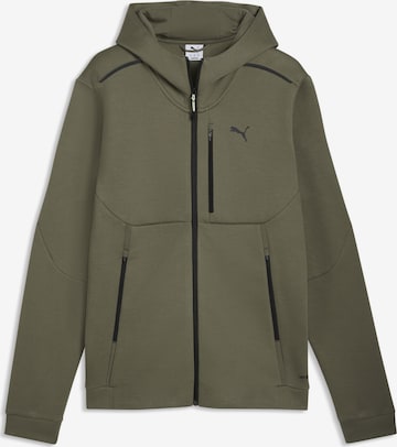 PUMA Zip-Up Hoodie 'Pumatech' in Green: front
