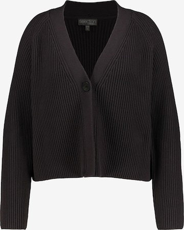 Ulla Popken Knit Cardigan in Black: front