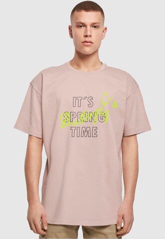 Merchcode Shirt 'Its Spring Time' in Pink: front