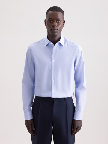Coupe slim Chemise business SEIDENSTICKER en bleu : devant