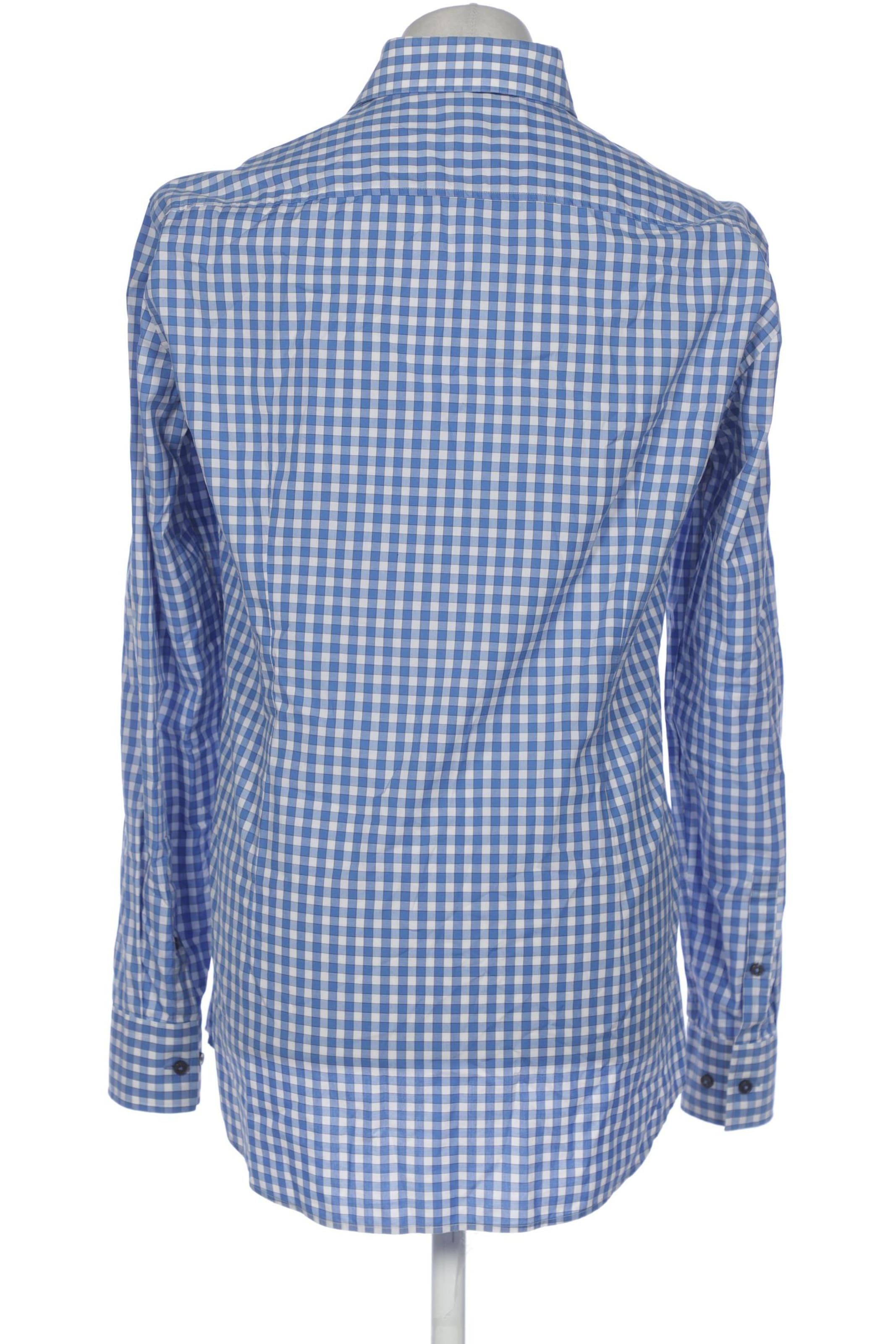 BOSS Black Button Up Shirt in L in Blue