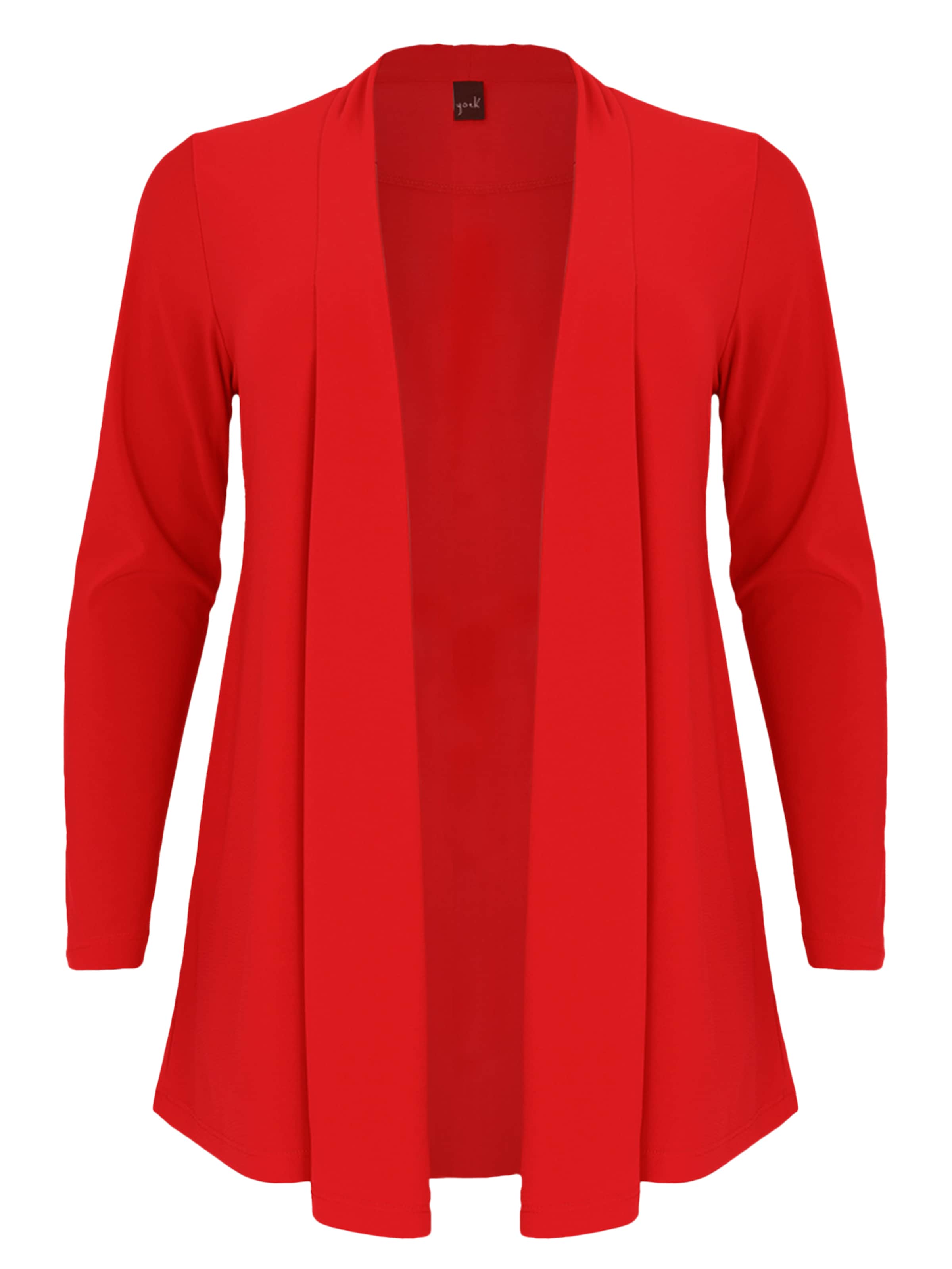 YOEK Knit cardigan ' Dolce ' in Red: front