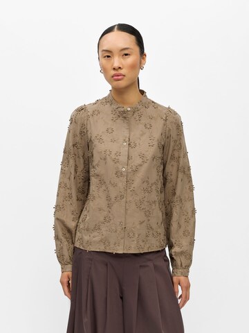 Camicia da donna 'OBJKarli' di OBJECT in beige: frontale