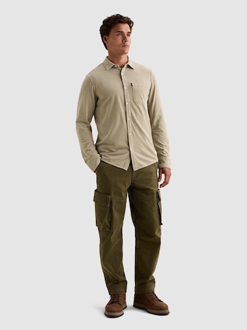 PME Legend Regular fit Overhemd 'Shirt with garment-dye wash and chest pocket' in Beige
