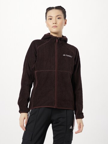 ADIDAS TERREX Funktionsfleecejacke 'Techrock' in Braun