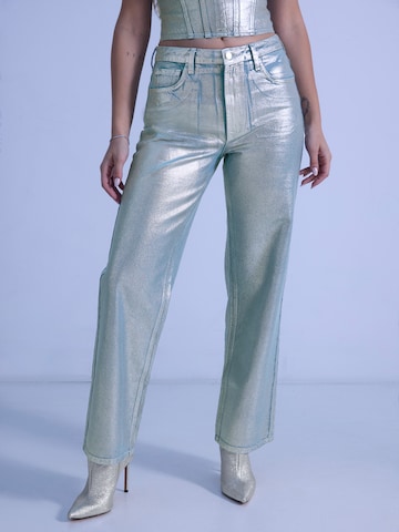 ABOUT YOU x irinassw Wide leg Jeans 'Pia' in Blue: front