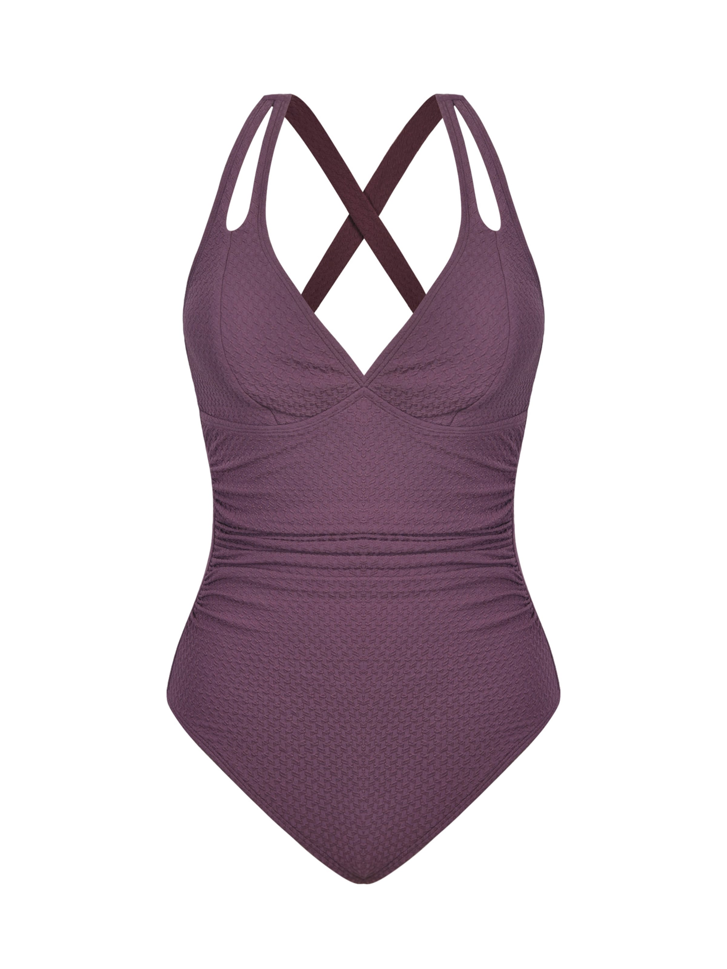 Cupshe Bralette Swimsuit in Purple: front