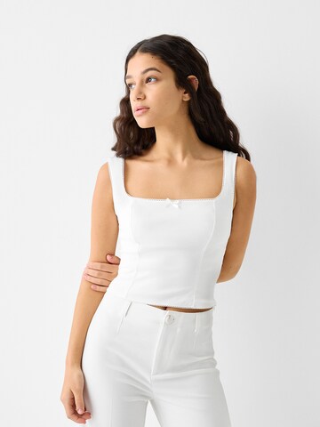 Bershka Top in White: front