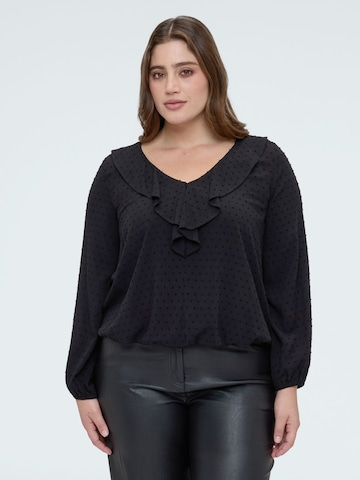 Camicia da donna di Fiorella Rubino in nero: frontale