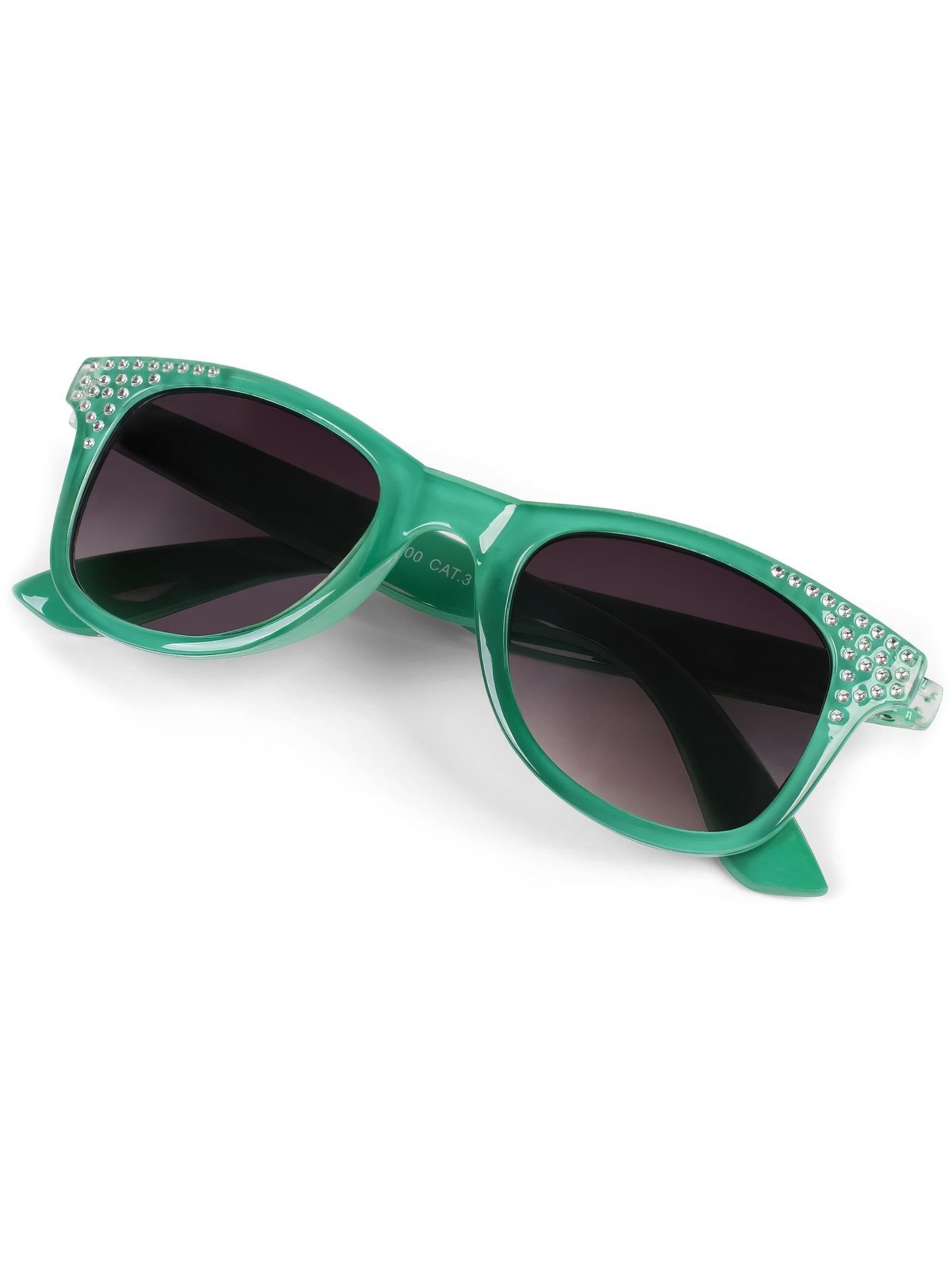 styleBREAKER Sunglasses 'Mädchen Nerd Sonnenbrille mit Strass' in Green