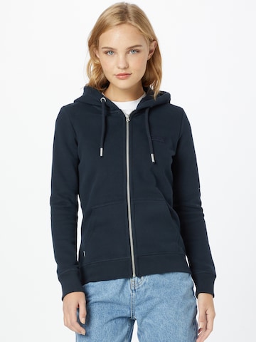 Superdry Zip-Up Hoodie in Blue: front