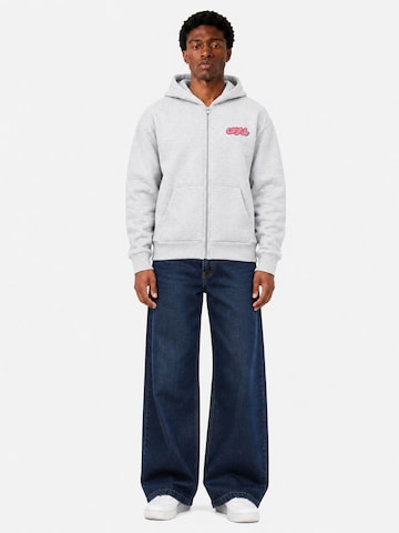loyal Zip-Hoodie im Loose Fit mit Print in Grau