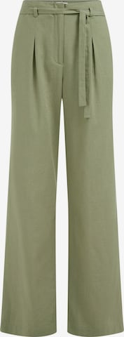 WE Fashion Wide leg Pleat-front trousers in Green: front