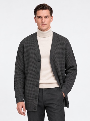 ALLTHEMEN Knit Cardigan 'Glimmerzeit' in Grey: front