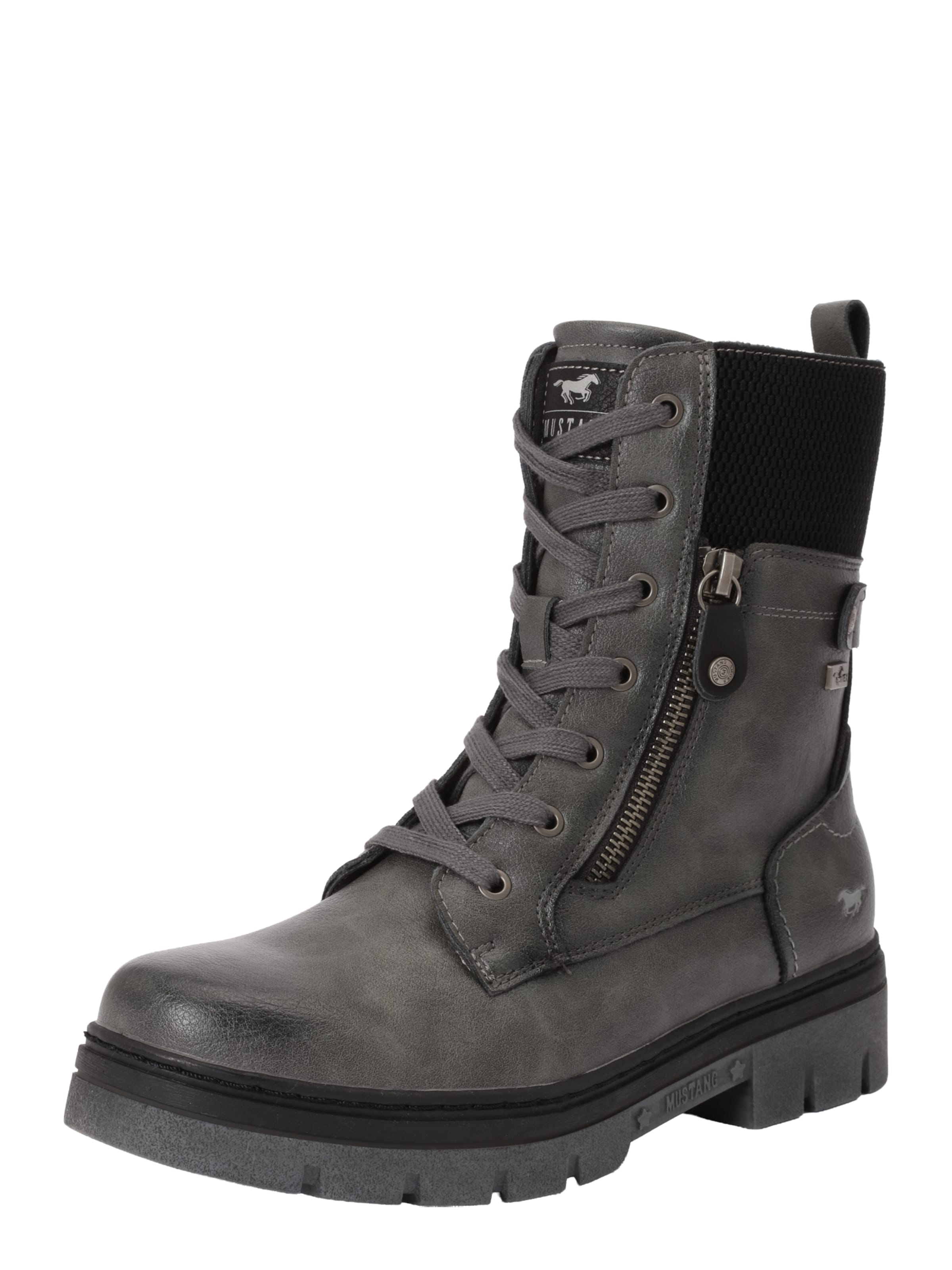 MUSTANG Lace-up bootie in Grey: front
