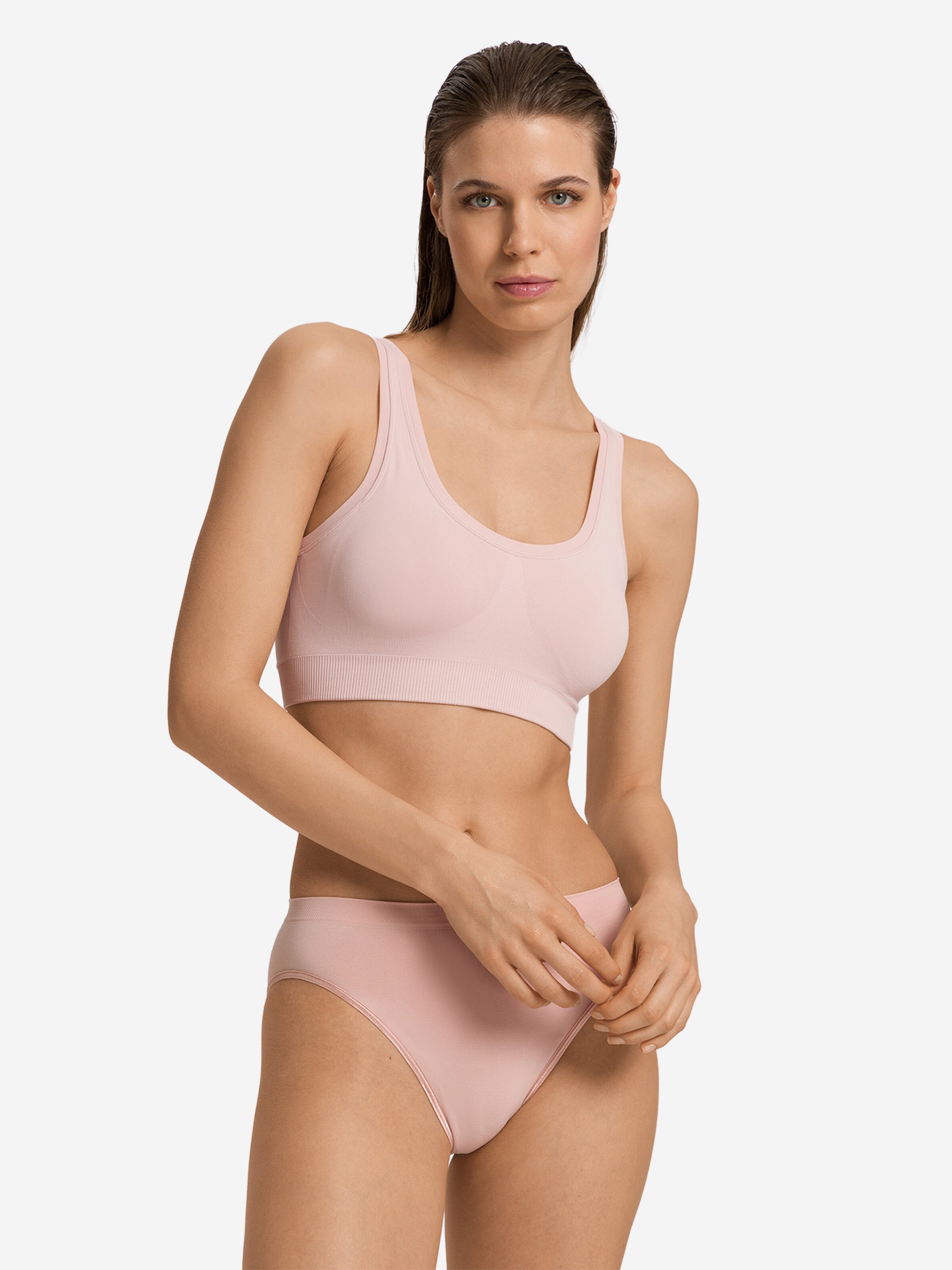 Hanro Bralette Bra ' Touch Feeling Padded ' in Pink: front