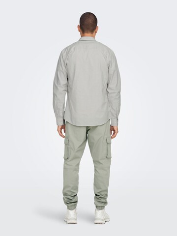 Only & Sons Средняя посадка Рубашка 'ONSAlvaro' в Серый