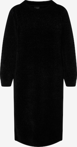 Ulla Popken Gebreide jurk in Zwart: voorkant