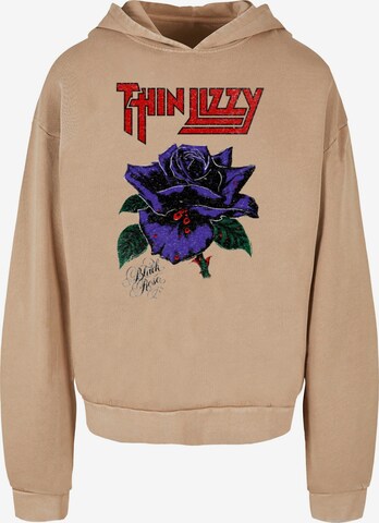 Merchcode Sweatshirt 'Thin Lizzy - Rose' in Beige: voorkant