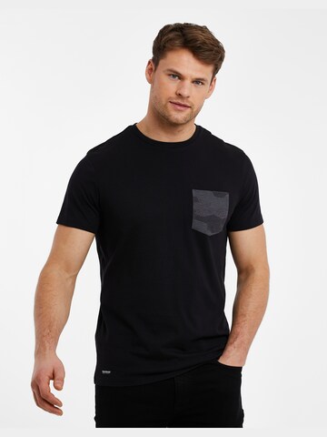 Threadbare Shirt 'Milio' in Black: front