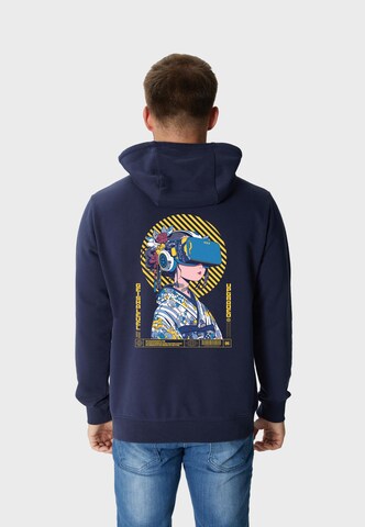 Oldskull Sweat jacket 'Asian Virtual Logo Graphic' in Blue