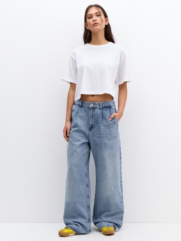 Pull&Bear Koszulka w kolorze biały