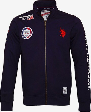 U.S. POLO ASSN. Zip-Up Hoodie in Blue: front