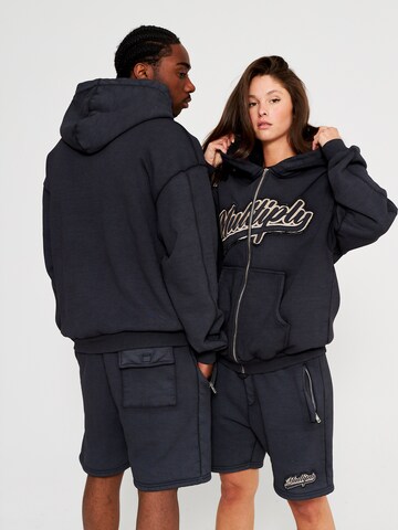 Multiply Apparel Zip-Up Hoodie 'Highschool' in Black