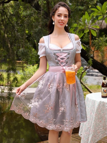 Yesfashion Dirndl w kolorze szary