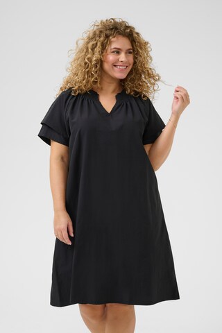 KAFFE CURVE Oversized dress in Black: front