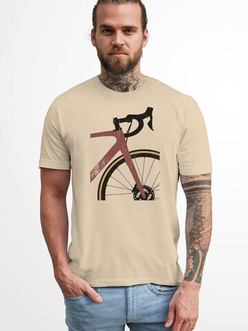 Neverless Shirt 'Rennrad' in Beige