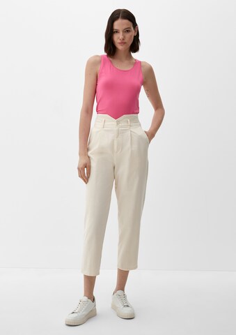 s.Oliver Regular Pleat-Front Pants in Beige