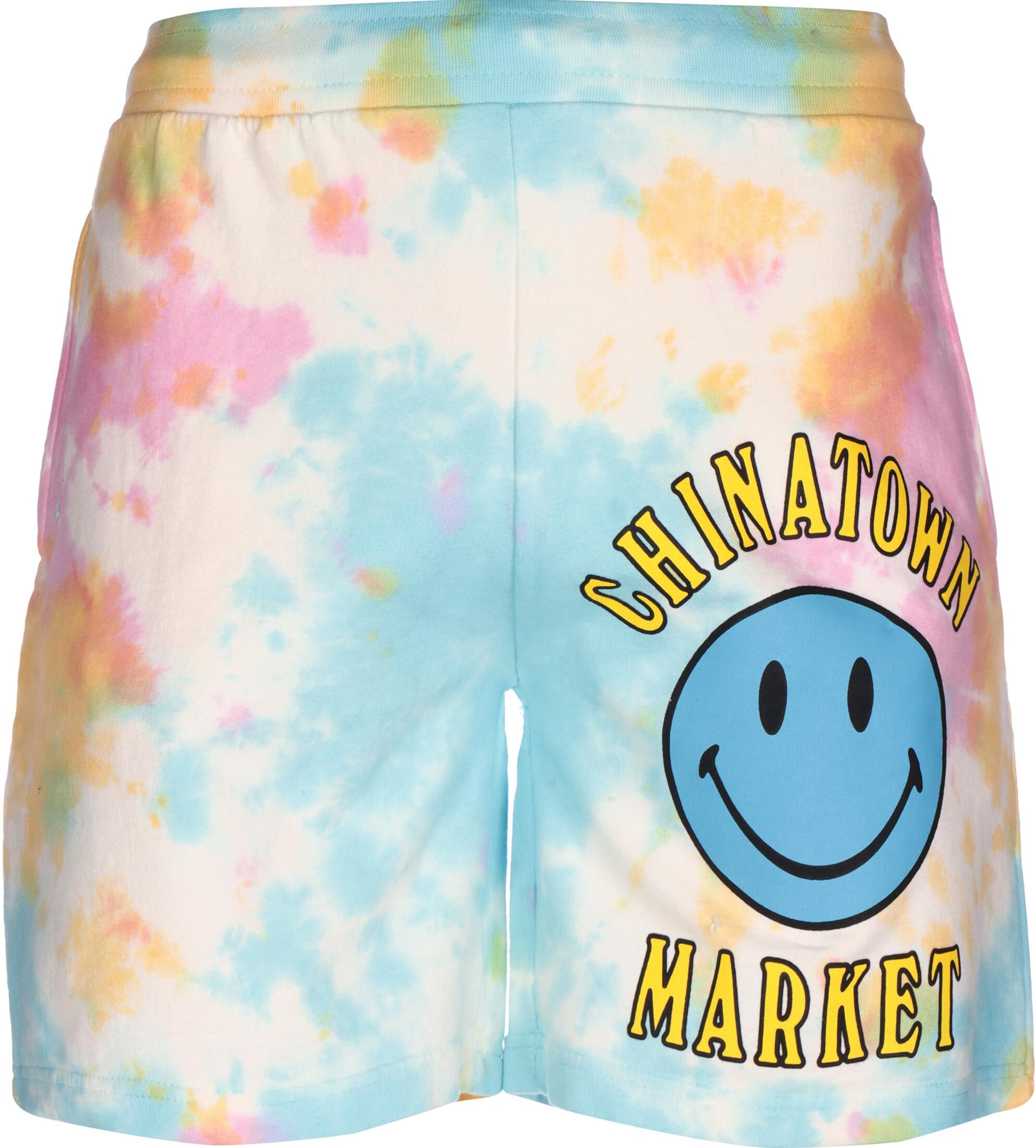 MARKET Loosefit Kalhoty 'Market Smiley Multi Tie Dye Chinatown' – mix barev: přední strana