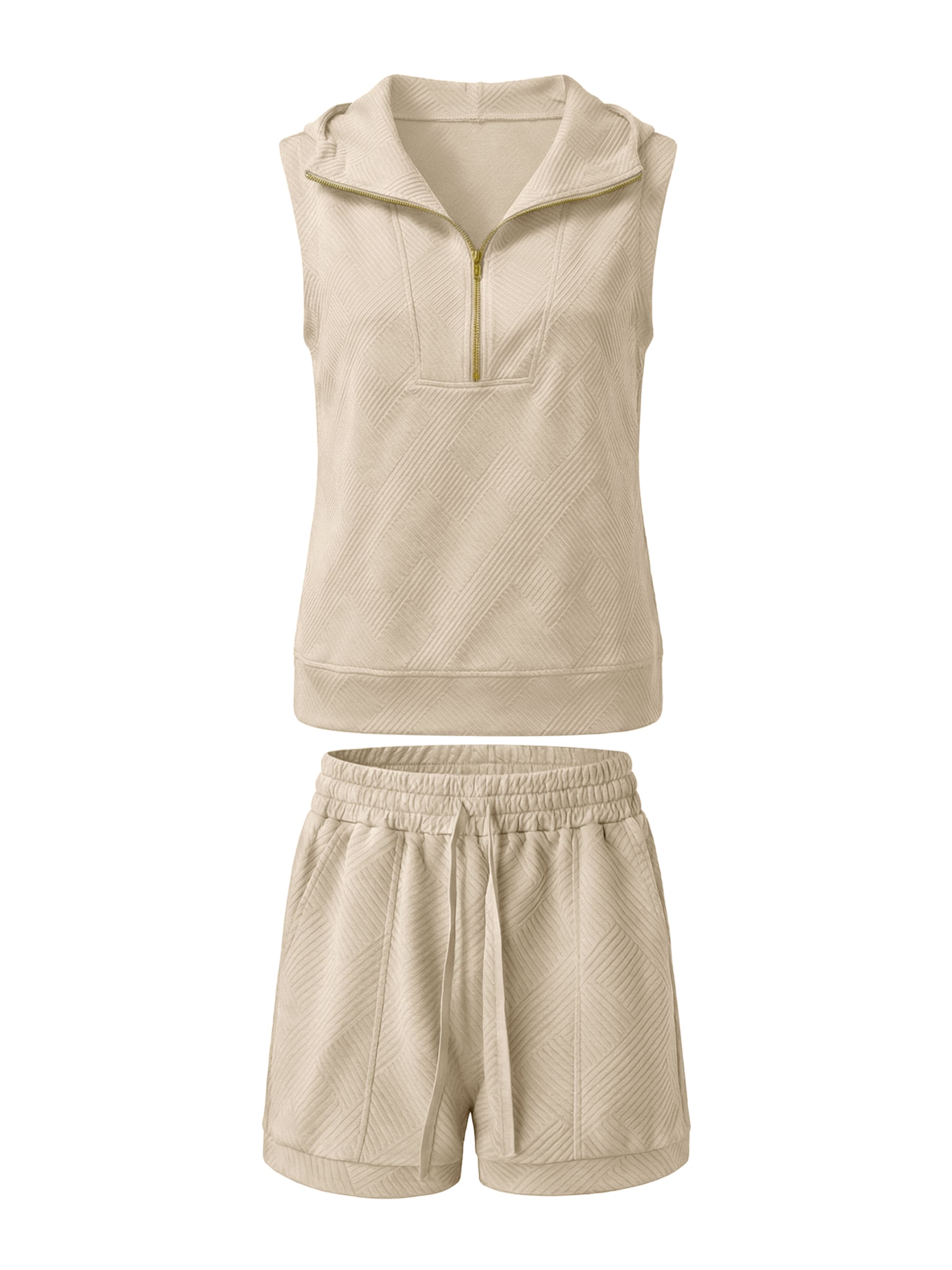 Imily Bela Pükskostüüm, värv beež: eest vaates