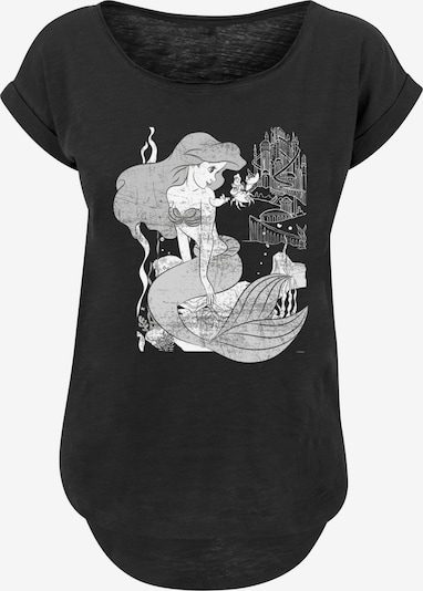 F4NT4STIC Shirt 'Disney Arielle die Meerjungfrau' in hellgrau / schwarz / weiß, Produktansicht