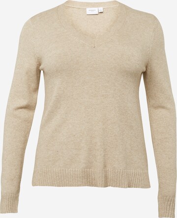 Pull-over 'RIL' Vila Curve en beige : devant