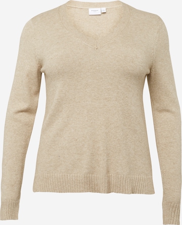 Vila Curve Pullover 'RIL' in Beige: predná strana