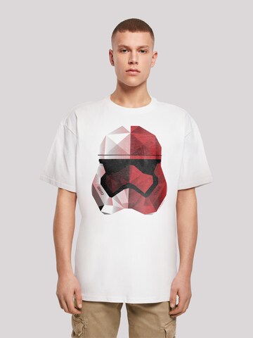 T-Shirt 'Star Wars The Last Jedi Cubist Trooper Helmet' F4NT4STIC en blanc : devant