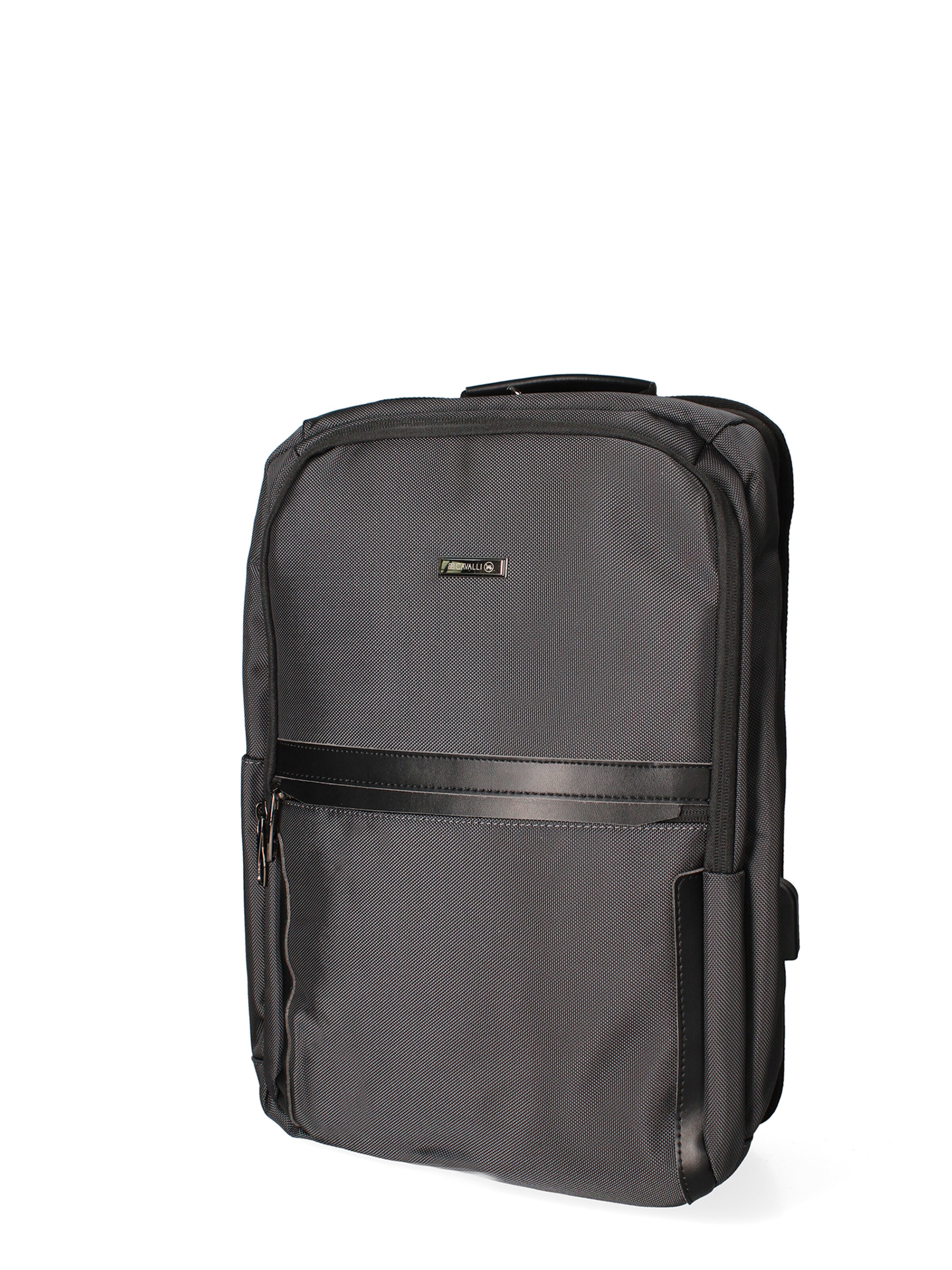 Zaino 'Zaino Unisex Nylon 100% con Zip e Tasche Multifunzionali - 30x43x16 cm' di B. Cavalli in grigio