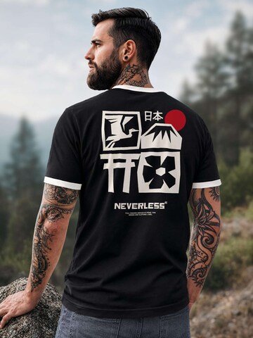 Neverless Shirt 'Japan Fuji' in Black