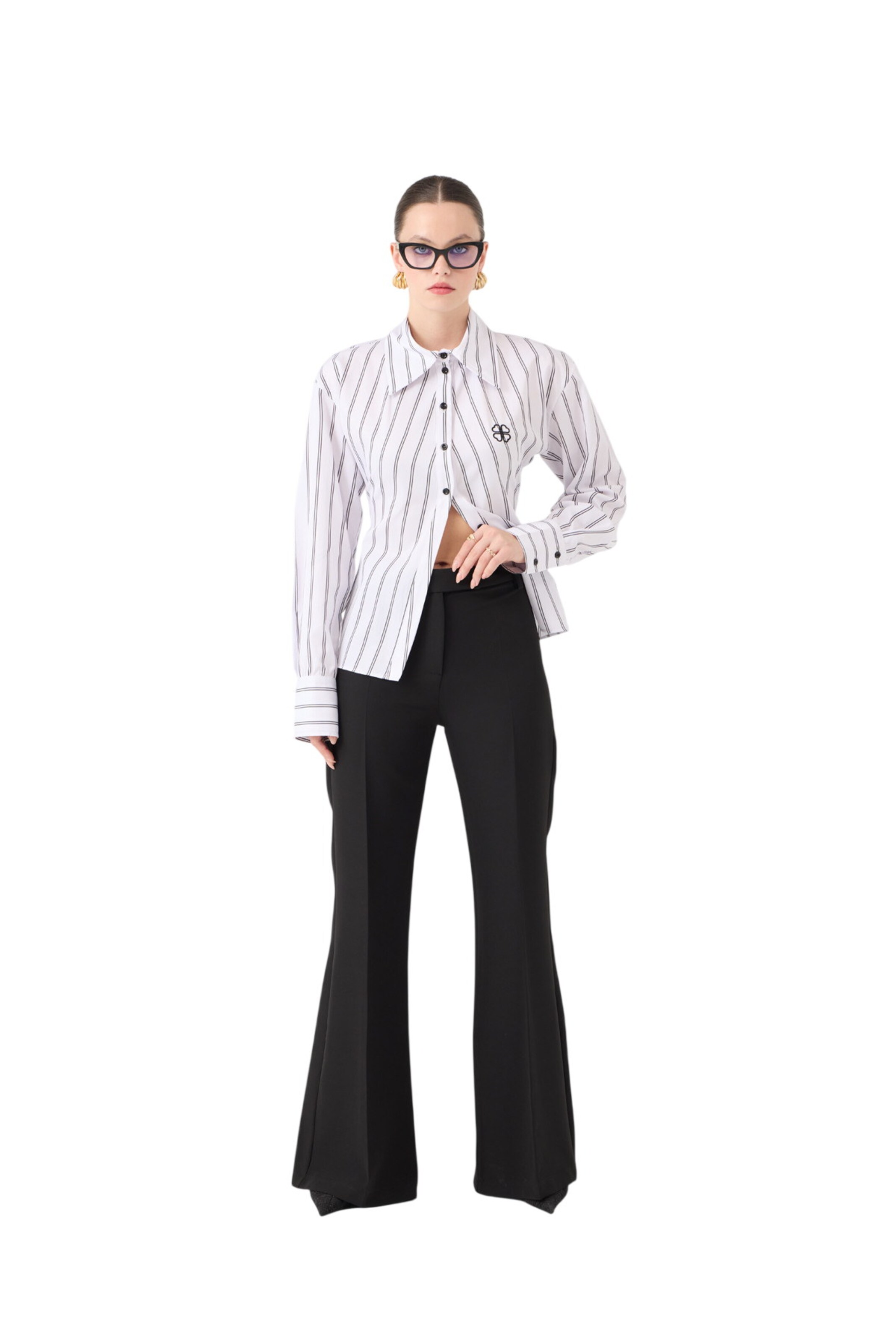 HOLLY LOLLY Flared Hose in Schwarz