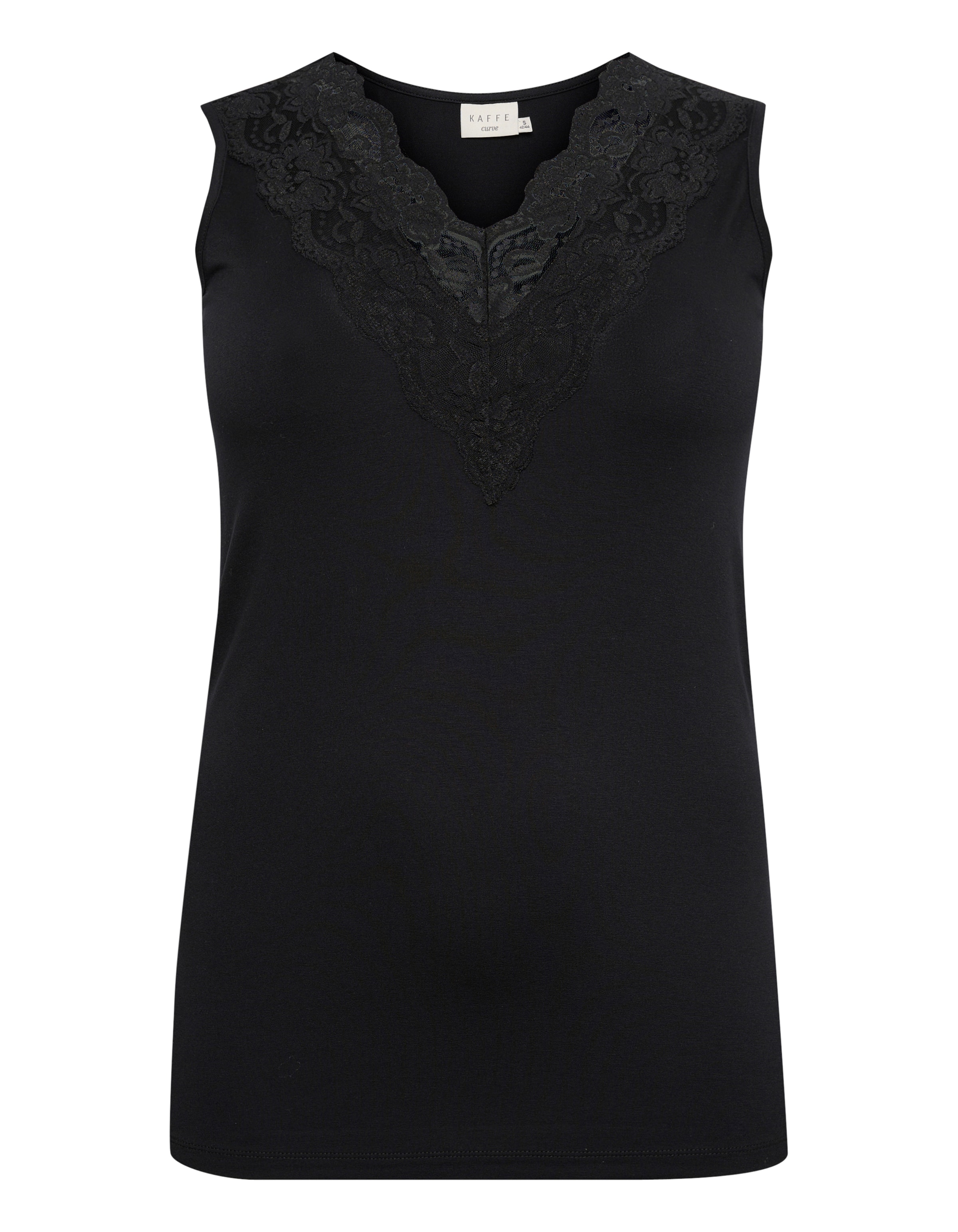 KAFFE CURVE Топ 'Lima' в Черный: спереди