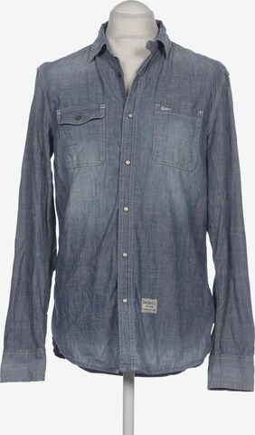 DIESEL Button Up Shirt in XL in Blue: front