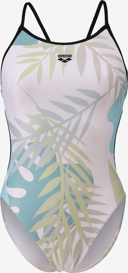 ARENA Maillot de bain sport 'LIGHT FLORAL' en vert / pétrole / noir / blanc, Vue avec produit