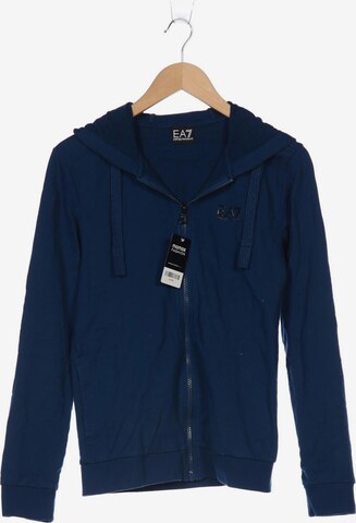 EA7 Emporio Armani Sweatshirt & Zip-Up Hoodie in S in Blue: front