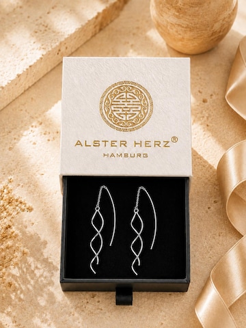 Alster Herz Náušnice 'Wave Dance' – stříbrná